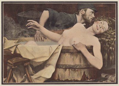 洗顔後、湯船につかる女性（カラーリソ） 作： Jean Eugene Buland