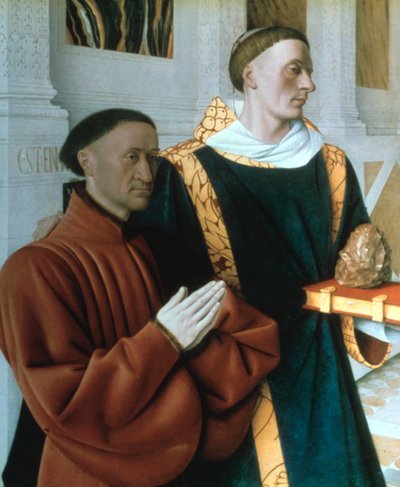 エティエンヌシュバリエとセントスティーブン、c1450 作： Jean Fouquet