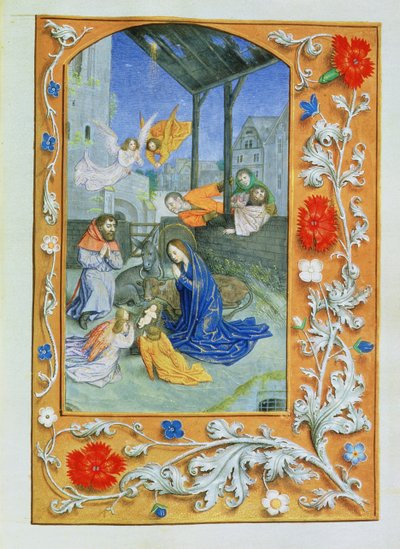 Ms 71 The Nativity、Etienne Chevalierの時間、1445年頃（ベラム） 作： Jean Fouquet