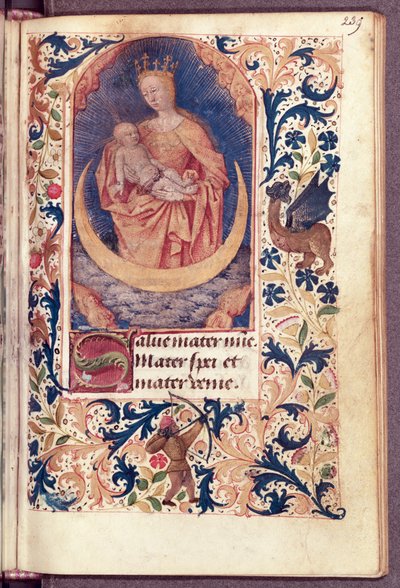 Ms Latin 13305 fol.239「Heures a l&39;Usage de Rome」、1465年頃からの聖母子 作： Jean Fouquet