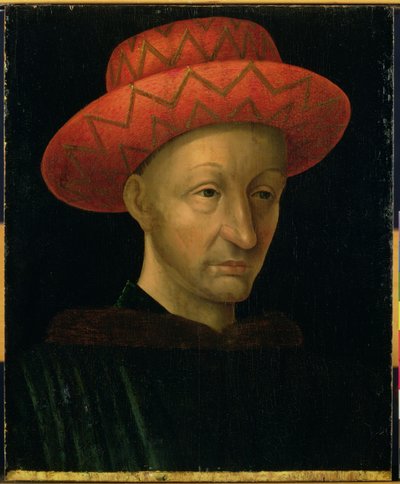 チャールズ7世の肖像（1403-61） 作： Jean Fouquet
