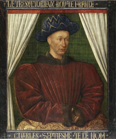 フランスのチャールズ7世の肖像 作： Jean Fouquet