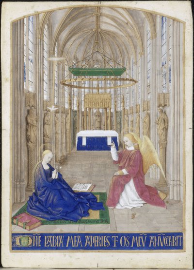 エティエンヌシュヴァリエの受胎告知時間 作： Jean Fouquet