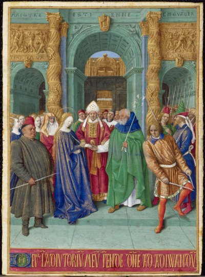 聖母フランス人の結婚：エティエンヌシュヴァリエの時代からのミニチュア 作： Jean Fouquet