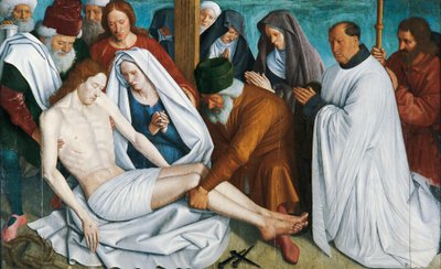 ジャン・フーケによるピエタ（1415年頃 - 1481年頃）、木にテンペラ 作： Jean Fouquet