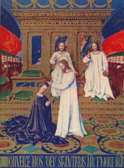 処女の戴冠式、c1455、1939 作： Jean Fouquet