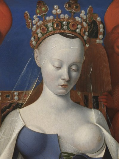 ケルビムとセラフィムに囲まれた聖母子、細部 作： Jean Fouquet
