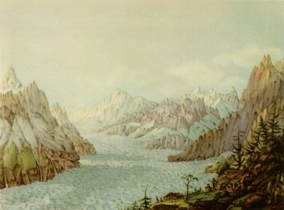 「Mer de Glace または Glacier des Bois」、1787 年、1946 年。 作： Jean Francois Albanis de Beaumont