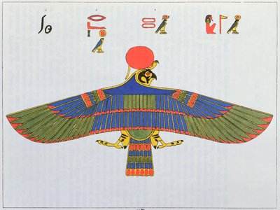 スズメの形で描かれたホルス神、1823 作： Jean Francois Champollion
