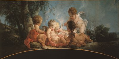 鳩と戯れる5人の愛のグループ、1761年頃（扉上部） 作： Jean Francois Clermont
