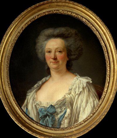 ジェフラン夫人（マリー・テレーズ・ロデ）（マリー・テレーズ）（1699-1777）の肖像 ジャン・フランソワ・コルソン（1733-1803）の絵画 1757 Sun 0,7x0,6 m パリ、カルナバレ博物館 作： Jean Francois Colson