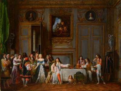 1824年、ルイ14世から栄誉を授かるモリエール。 作： Jean Francois Garneray