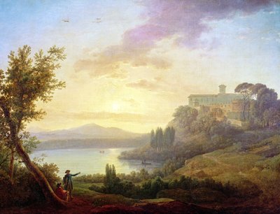 イタリアの風景、夕日 作： Jean Francois Hue