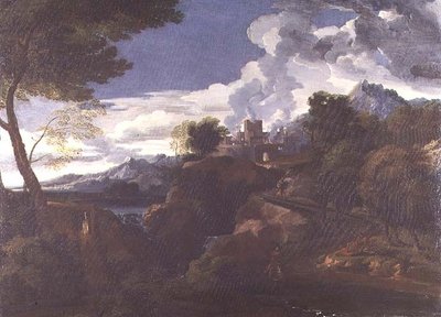 燃える都市のある風景 作： Jean Francois I Millet