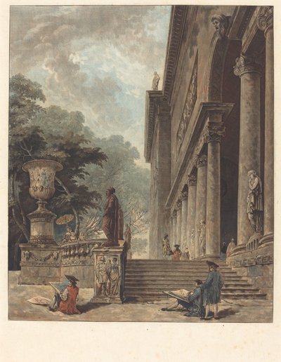メディチ家の列柱と庭園 メディチ家の列柱と庭園、c. 1776年。 作： Jean Francois Janinet