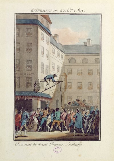 1789年10月22日の出来事：パン屋、フランソワという男の絞首刑 作： Jean Francois Janinet