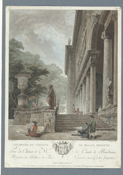 ヴィラ メディチの眺め Colonade et jardins du Palais Medicis (オブジェクトのタイトル) 作： Jean Francois Janinet