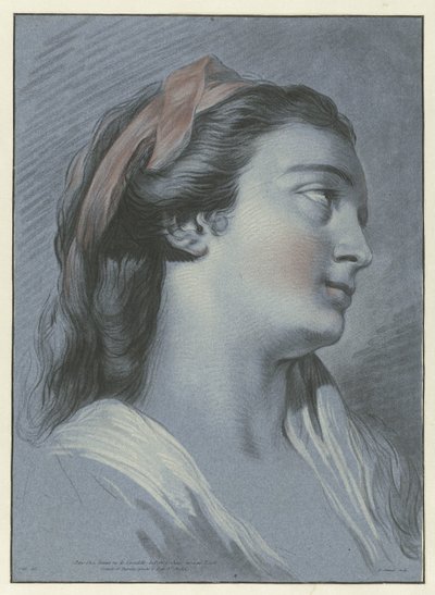 若い女性の頭 テテ ド ファム 作： Jean Francois Janinet