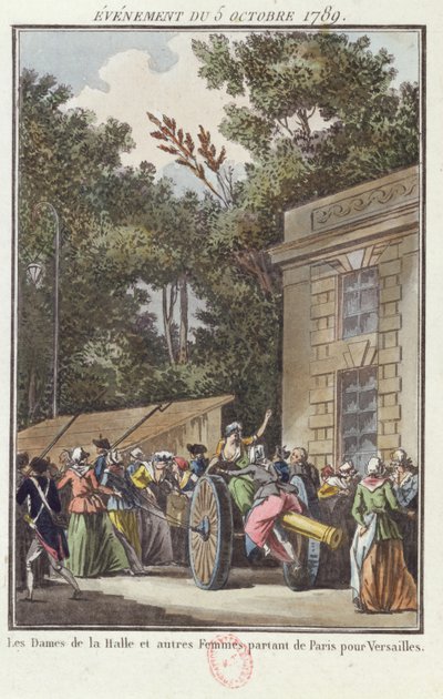1789年10月5日、ベルサイユに行進するレアールの女性 作： Jean Francois Janinet