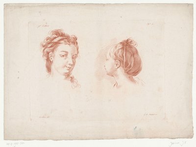 2 つの女性の頭 人体パーツを使った構図（シリーズタイトル） IXe Cahier de Principes du Dessin d