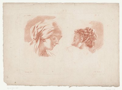 2 つの女性の頭 人体パーツを使った構図（シリーズタイトル） IX Cahier de Principes du Dessin d
