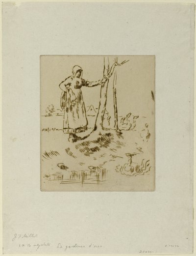 ガチョウを気遣う少女 作： Jean Francois Millet