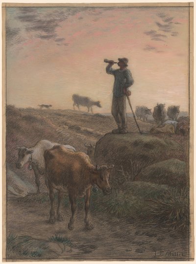 牛を家に呼ぶ 作： Jean Francois Millet