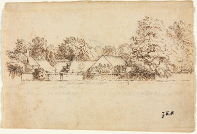 コテージ、1870年から1871年。 作： Jean Francois Millet