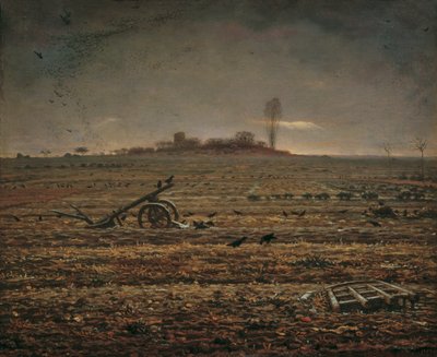 鋤と鋤のあるシャイーの平原 作： Jean Francois Millet