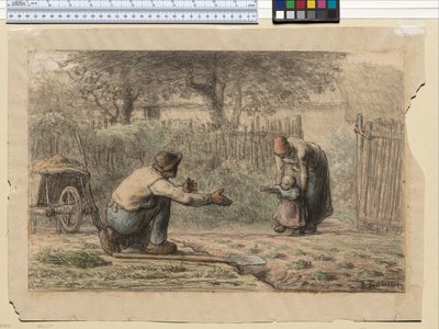 ファーストステップ、c.1858-66 作： Jean Francois Millet