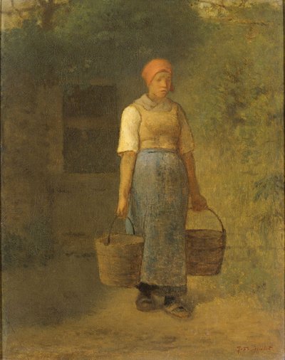 水を運ぶ少女、1855年頃 作： Jean Francois Millet