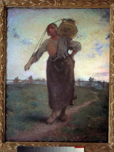 グレヴィルへのライティエール・ノルマンド。ジャン・フランソワ・ミレー（1814-1875）の絵 作： Jean Francois Millet