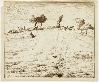 風景 - Gruchy、ノルマンディーの丘の中腹 作： Jean Francois Millet