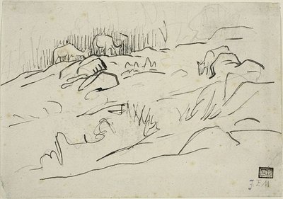 牛のある風景 作： Jean Francois Millet