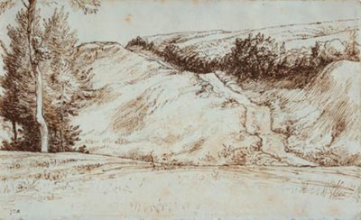 ヴィシー近くの丘の中腹の風景 作： Jean Francois Millet