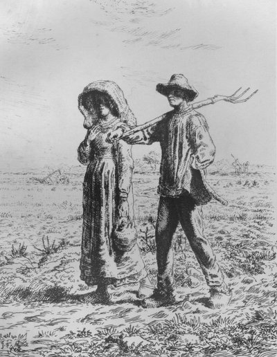 仕事のための出発、1863 作： Jean Francois Millet