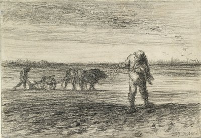 耕す人と蒔く人（1849-1852年 作： Jean Francois Millet