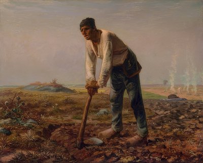 つるはしを持つ男。 1860-1862 作： Jean Francois Millet
