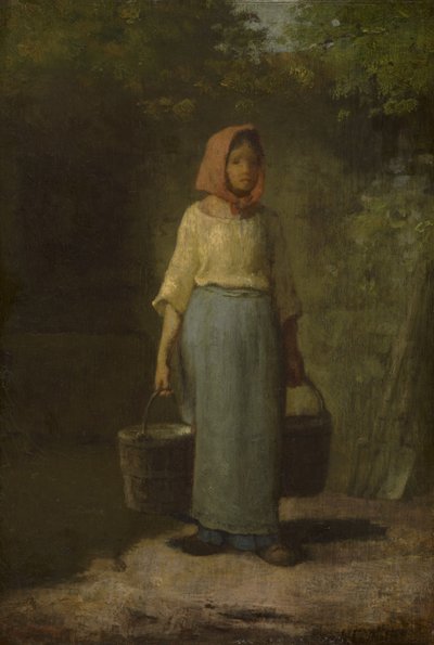 井戸から戻った農民の少女、1860年頃 作： Jean Francois Millet