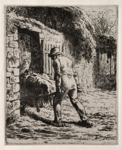 肥料の山からの農民の帰還、1855年-1856年。 作： Jean Francois Millet