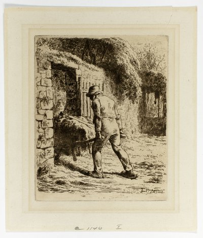 手押し車を持った農民 作： Jean Francois Millet