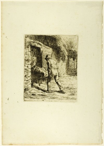 手押し車を持った農民 作： Jean Francois Millet
