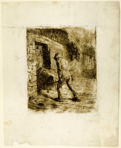 手押し車を持った農民 作： Jean Francois Millet