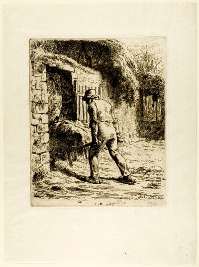 手押し車を持った農民 作： Jean Francois Millet