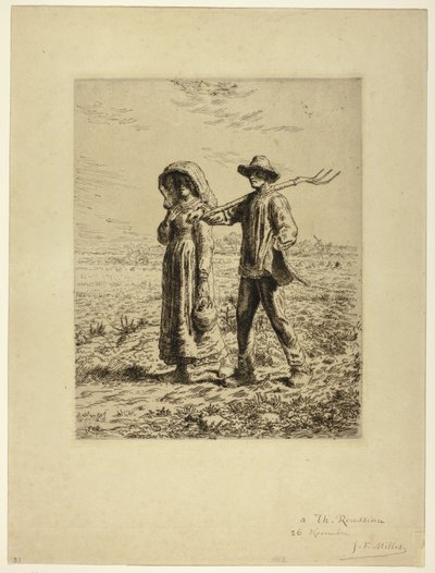 仕事に行く農民 作： Jean Francois Millet