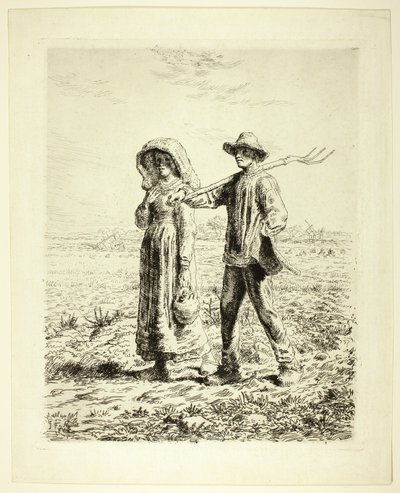 仕事に行く農民 作： Jean Francois Millet