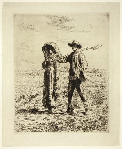 仕事に行く農民 作： Jean Francois Millet