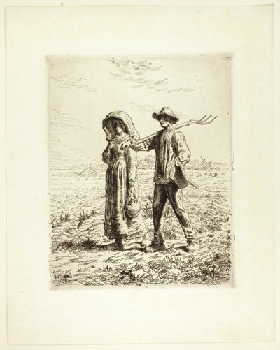 仕事に行く農民 作： Jean Francois Millet