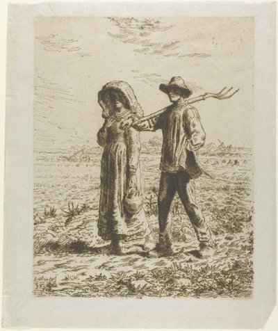 仕事に行く農民 作： Jean Francois Millet