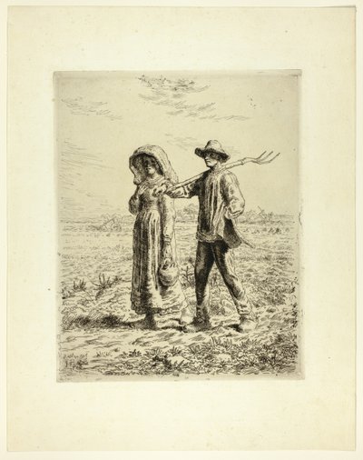 仕事に行く農民 作： Jean Francois Millet